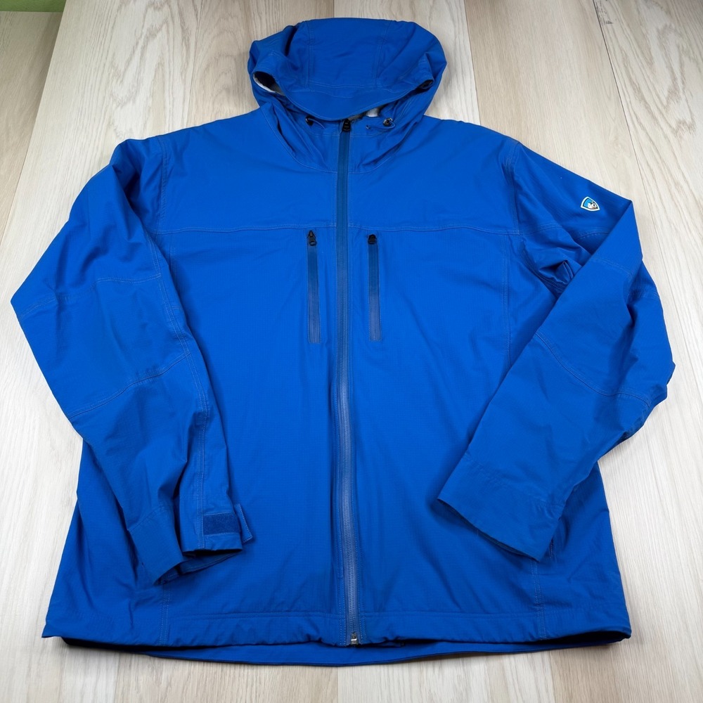 Kuhl Projekt Mens Blue Outdoor Full Zip Waterproof Jetstream Rain Jacket Size XL